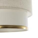 GLOBOSTAR® FOCUS 204-0100 Μοντέρνο Κρεμαστό Φωτιστικό Οροφής με Ντουί 1 x E27 AC 220-240V IP20 - Λευκό & Μπεζ - Μ30 x Π30 x Υ23cm