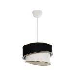 GLOBOSTAR® CYCLOP 204-0103 Μοντέρνο Κρεμαστό Φωτιστικό Οροφής με Ντουί 1 x E27 AC 220-240V IP20 - Μαύρο & Λευκό - Μ30 x Π30 x Υ24cm