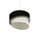 GLOBOSTAR® CYCLOP 204-0103 Μοντέρνο Κρεμαστό Φωτιστικό Οροφής με Ντουί 1 x E27 AC 220-240V IP20 - Μαύρο & Λευκό - Μ30 x Π30 x Υ24cm