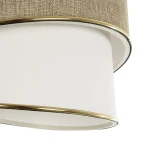 GLOBOSTAR® CYCLOP 204-0104 Μοντέρνο Κρεμαστό Φωτιστικό Οροφής με Ντουί 1 x E27 AC 220-240V IP20 - Μπεζ & Λευκό - Μ30 x Π30 x Υ24cm