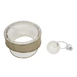 GLOBOSTAR® CYCLOP 204-0104 Μοντέρνο Κρεμαστό Φωτιστικό Οροφής με Ντουί 1 x E27 AC 220-240V IP20 - Μπεζ & Λευκό - Μ30 x Π30 x Υ24cm