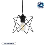 GLOBOSTAR® PATRICK 204-0109 Μοντέρνο Κρεμαστό Φωτιστικό Οροφής με Ντουί 1 x E27 AC 220-240V IP20 - Μαύρο - Μ25 x Π25 x Υ55cm