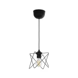 GLOBOSTAR® PATRICK 204-0109 Μοντέρνο Κρεμαστό Φωτιστικό Οροφής με Ντουί 1 x E27 AC 220-240V IP20 - Μαύρο - Μ25 x Π25 x Υ55cm