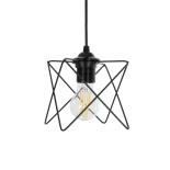 GLOBOSTAR® PATRICK 204-0109 Μοντέρνο Κρεμαστό Φωτιστικό Οροφής με Ντουί 1 x E27 AC 220-240V IP20 - Μαύρο - Μ25 x Π25 x Υ55cm