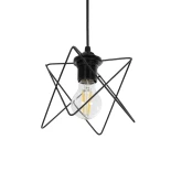 GLOBOSTAR® PATRICK 204-0109 Μοντέρνο Κρεμαστό Φωτιστικό Οροφής με Ντουί 1 x E27 AC 220-240V IP20 - Μαύρο - Μ25 x Π25 x Υ55cm