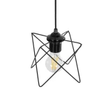 GLOBOSTAR® PATRICK 204-0109 Μοντέρνο Κρεμαστό Φωτιστικό Οροφής με Ντουί 1 x E27 AC 220-240V IP20 - Μαύρο - Μ25 x Π25 x Υ55cm