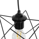 GLOBOSTAR® PATRICK 204-0109 Μοντέρνο Κρεμαστό Φωτιστικό Οροφής με Ντουί 1 x E27 AC 220-240V IP20 - Μαύρο - Μ25 x Π25 x Υ55cm