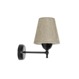 GLOBOSTAR® PAM 204-0112 Μοντέρνο Φωτιστικό Τοίχου - Απλίκα με Ντουί 1 x E27 AC 220-240V IP20 - Μαύρο & Μπεζ - Μ23 x Π23 x Υ17cm