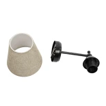 GLOBOSTAR® PAM 204-0112 Μοντέρνο Φωτιστικό Τοίχου - Απλίκα με Ντουί 1 x E27 AC 220-240V IP20 - Μαύρο & Μπεζ - Μ23 x Π23 x Υ17cm