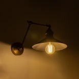 GLOBOSTAR® HAWK 204-0114 Μοντέρνο Φωτιστικό Τοίχου - Απλίκα με Ντουί 1 x E27 AC 220-240V IP20 - Μαύρο & Μπρούτζινο - Μ23 x Π23 x Υ27cm