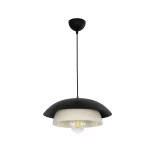 GLOBOSTAR® AURA 204-0117 Μοντέρνο Κρεμαστό Φωτιστικό Οροφής με Ντουί 1 x E27 AC 220-240V IP20 - Μαύρο & Λευκό - Μ31 x Π31 x Υ27cm