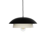 GLOBOSTAR® AURA 204-0117 Μοντέρνο Κρεμαστό Φωτιστικό Οροφής με Ντουί 1 x E27 AC 220-240V IP20 - Μαύρο & Λευκό - Μ31 x Π31 x Υ27cm