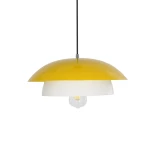 GLOBOSTAR® AURA 204-0118 Μοντέρνο Κρεμαστό Φωτιστικό Οροφής με Ντουί 1 x E27 AC 220-240V IP20 - Κίτρινο & Λευκό - Μ31 x Π31 x Υ27cm