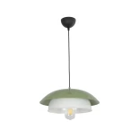GLOBOSTAR® AURA 204-0119 Μοντέρνο Κρεμαστό Φωτιστικό Οροφής με Ντουί 1 x E27 AC 220-240V IP20 - Πράσινο & Λευκό - Μ31 x Π31 x Υ27cm