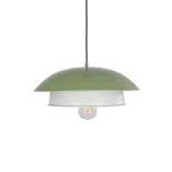 GLOBOSTAR® AURA 204-0119 Μοντέρνο Κρεμαστό Φωτιστικό Οροφής με Ντουί 1 x E27 AC 220-240V IP20 - Πράσινο & Λευκό - Μ31 x Π31 x Υ27cm