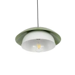 GLOBOSTAR® AURA 204-0119 Μοντέρνο Κρεμαστό Φωτιστικό Οροφής με Ντουί 1 x E27 AC 220-240V IP20 - Πράσινο & Λευκό - Μ31 x Π31 x Υ27cm