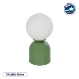 GLOBOSTAR® MAGIC 204-0130 Μοντέρνο Επιτραπέζιο Φωτιστικό Πορτατίφ με Ντουί 1 x E14 AC 220-240V IP20 - Πράσινο & Λευκό - Μ13 x Π13 x Υ28cm