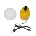 GLOBOSTAR® MAGIC 204-0131 Μοντέρνο Επιτραπέζιο Φωτιστικό Πορτατίφ με Ντουί 1 x E14 AC 220-240V IP20 - Κίτρινο & Λευκό - Μ13 x Π13 x Υ28cm