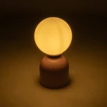 GLOBOSTAR® MAGIC 204-0134 Μοντέρνο Επιτραπέζιο Φωτιστικό Πορτατίφ με Ντουί 1 x E14 AC 220-240V IP20 - Ροζ & Λευκό - Μ13 x Π13 x Υ28cm