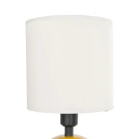 GLOBOSTAR® LOREN 204-0137 Μοντέρνο Επιτραπέζιο Φωτιστικό Πορτατίφ με Ντουί 1 x E14 AC 220-240V IP20 - Κίτρινο & Μπεζ - Μ15 x Π15 x Υ31cm