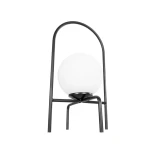 GLOBOSTAR® SPIDY 204-0139 Μοντέρνο Επιτραπέζιο Φωτιστικό Πορτατίφ με Ντουί 1 x E14 AC 220-240V IP20 - Μαύρο & Λευκό - Μ20 x Π20 x Υ37cm