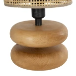 GLOBOSTAR® KLOO 204-0143 Boho Επιτραπέζιο Φωτιστικό Πορτατίφ με Ντουί 1 x E14 AC 220-240V IP20 - Καφέ & Μπεζ - Μ15 x Π15 x Υ35cm