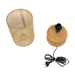 GLOBOSTAR® KLOO 204-0143 Boho Επιτραπέζιο Φωτιστικό Πορτατίφ με Ντουί 1 x E14 AC 220-240V IP20 - Καφέ & Μπεζ - Μ15 x Π15 x Υ35cm