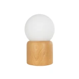 GLOBOSTAR® BOARD 204-0144 Μοντέρνο Επιτραπέζιο Φωτιστικό Πορτατίφ με Ντουί 1 x E14 AC 220-240V IP20 - Μπεζ & Λευκό - Μ15 x Π15 x Υ25cm