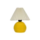 GLOBOSTAR® LISBON 204-0155 Μοντέρνο Επιτραπέζιο Φωτιστικό Πορτατίφ με Ντουί 1 x E27 AC 220-240V IP20 - Κίτρινο & Μπεζ - Μ22 x Π22 x Υ38cm