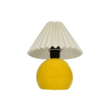 GLOBOSTAR® LISBON 204-0155 Μοντέρνο Επιτραπέζιο Φωτιστικό Πορτατίφ με Ντουί 1 x E27 AC 220-240V IP20 - Κίτρινο & Μπεζ - Μ22 x Π22 x Υ38cm