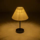 GLOBOSTAR® ORACLE 204-0156 Μοντέρνο Επιτραπέζιο Φωτιστικό Πορτατίφ με Ντουί 1 x E27 AC 220-240V IP20 - Μαύρο & Μπεζ - Μ22 x Π22 x Υ36cm