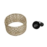 GLOBOSTAR® POMEGRANDE 204-0158 Boho Κρεμαστό Φωτιστικό Οροφής με Ντουί 1 x E27 AC 220-240V IP20 - Μπεζ & Καφέ - Μ30 x Π30 x Υ18cm