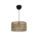 GLOBOSTAR® POMEGRANDE 204-0158 Boho Κρεμαστό Φωτιστικό Οροφής με Ντουί 1 x E27 AC 220-240V IP20 - Μπεζ & Καφέ - Μ30 x Π30 x Υ18cm