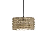 GLOBOSTAR® POMEGRANDE 204-0158 Boho Κρεμαστό Φωτιστικό Οροφής με Ντουί 1 x E27 AC 220-240V IP20 - Μπεζ & Καφέ - Μ30 x Π30 x Υ18cm