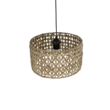 GLOBOSTAR® POMEGRANDE 204-0158 Boho Κρεμαστό Φωτιστικό Οροφής με Ντουί 1 x E27 AC 220-240V IP20 - Μπεζ & Καφέ - Μ30 x Π30 x Υ18cm