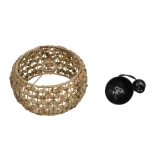 GLOBOSTAR® SAND 204-0159 Boho Κρεμαστό Φωτιστικό Οροφής με Ντουί 1 x E27 AC 220-240V IP20 - Καφέ - Μ30 x Π30 x Υ18cm