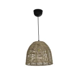 GLOBOSTAR® MEKA 204-0162 Boho Κρεμαστό Φωτιστικό Οροφής με Ντουί 1 x E27 AC 220-240V IP20 - Καφε - Μ31 x Π31 x Υ26cm