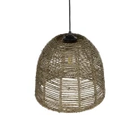 GLOBOSTAR® MEKA 204-0162 Boho Κρεμαστό Φωτιστικό Οροφής με Ντουί 1 x E27 AC 220-240V IP20 - Καφε - Μ31 x Π31 x Υ26cm