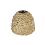 GLOBOSTAR® MEKA 204-0163 Boho Κρεμαστό Φωτιστικό Οροφής με Ντουί 1 x E27 AC 220-240V IP20 - Μπεζ - Μ30 x Π30 x Υ25cm