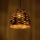 GLOBOSTAR® MEKA 204-0165 Boho Κρεμαστό Φωτιστικό Οροφής με Ντουί 1 x E27 AC 220-240V IP20 - Μπεζ - Μ30 x Π30 x Υ28cm