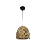 GLOBOSTAR® MEKA 204-0165 Boho Κρεμαστό Φωτιστικό Οροφής με Ντουί 1 x E27 AC 220-240V IP20 - Μπεζ - Μ30 x Π30 x Υ28cm