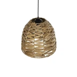 GLOBOSTAR® MEKA 204-0165 Boho Κρεμαστό Φωτιστικό Οροφής με Ντουί 1 x E27 AC 220-240V IP20 - Μπεζ - Μ30 x Π30 x Υ28cm