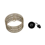 GLOBOSTAR® DARIO 204-0166 Boho Κρεμαστό Φωτιστικό Οροφής με Ντουί 1 x E27 AC 220-240V IP20 - Μπεζ - Μ30 x Π30 x Υ18cm