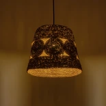 GLOBOSTAR® PANIER 204-0170 Boho Κρεμαστό Φωτιστικό Οροφής με Ντουί 1 x E27 AC 220-240V IP20 - Μπεζ - Μ32 x Π32 x Υ30cm