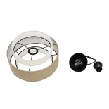 GLOBOSTAR® SOHO 204-0172 Μοντέρνο Κρεμαστό Φωτιστικό Οροφής με Ντουί 1 x E27 AC 220-240V IP20 - Καφέ & Μπεζ - Μ30 x Π30 x Υ20cm