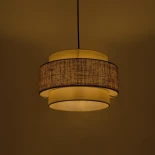 GLOBOSTAR® SOHO 204-0172 Μοντέρνο Κρεμαστό Φωτιστικό Οροφής με Ντουί 1 x E27 AC 220-240V IP20 - Καφέ & Μπεζ - Μ30 x Π30 x Υ20cm