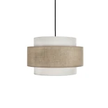 GLOBOSTAR® SOHO 204-0172 Μοντέρνο Κρεμαστό Φωτιστικό Οροφής με Ντουί 1 x E27 AC 220-240V IP20 - Καφέ & Μπεζ - Μ30 x Π30 x Υ20cm