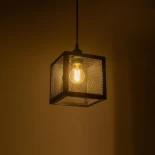 GLOBOSTAR® JAULA 204-0181 Μοντέρνο Κρεμαστό Φωτιστικό Οροφής Μονόφωτο 1 x E27 AC 220-240V IP20 Μαύρο - Μ16 x Π16 x Υ16cm