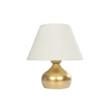 GLOBOSTAR® KORG 204-0184 Μοντέρνο Επιτραπέζιο Φωτιστικό Πορτατίφ με Ντουί 1 x E27 AC 220-240V IP20 - Χάλκινο & Μπεζ - Μ17 x Π17 x Υ23cm