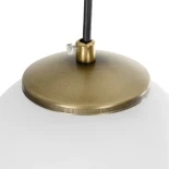 GLOBOSTAR® GLOBIDIO 204-0195 Μοντέρνο Κρεμαστό Φωτιστικό Οροφής με Ντουί 1 x E27 AC 220-240V IP20 - Χρύσο & Λευκό - Μ15 x Π15 x Υ15cm